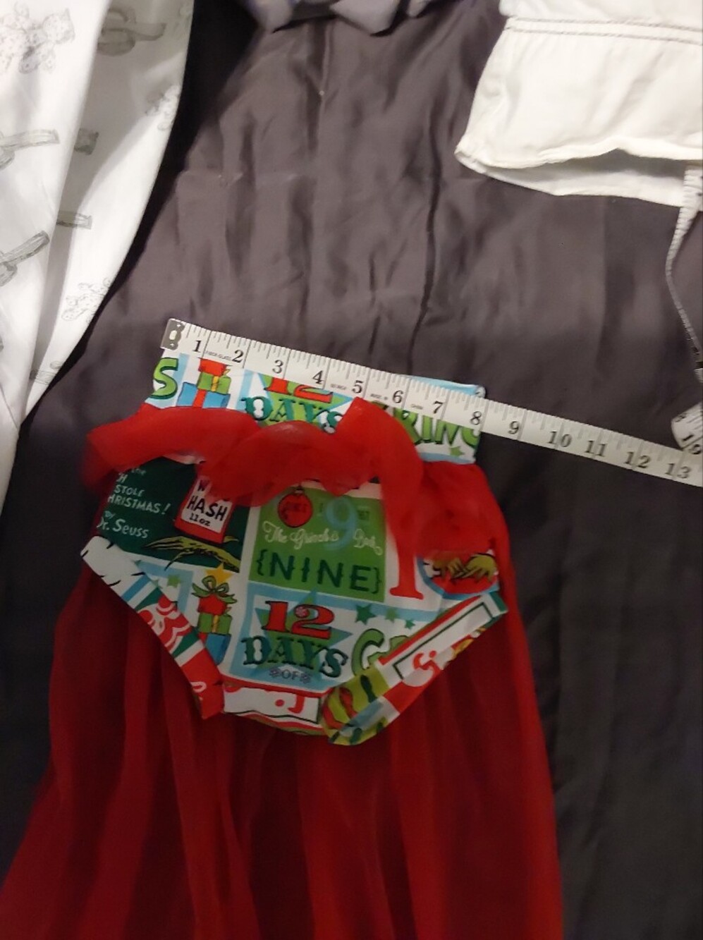Kids' Christmas Graphic Peplum Top - Green Multi - Picture 4 of 5